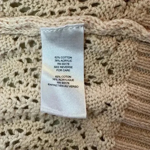 Tahari Size XS Oversized Open Knit Cardigan Sweater Top Light Pink Color - Picture 5 of 8